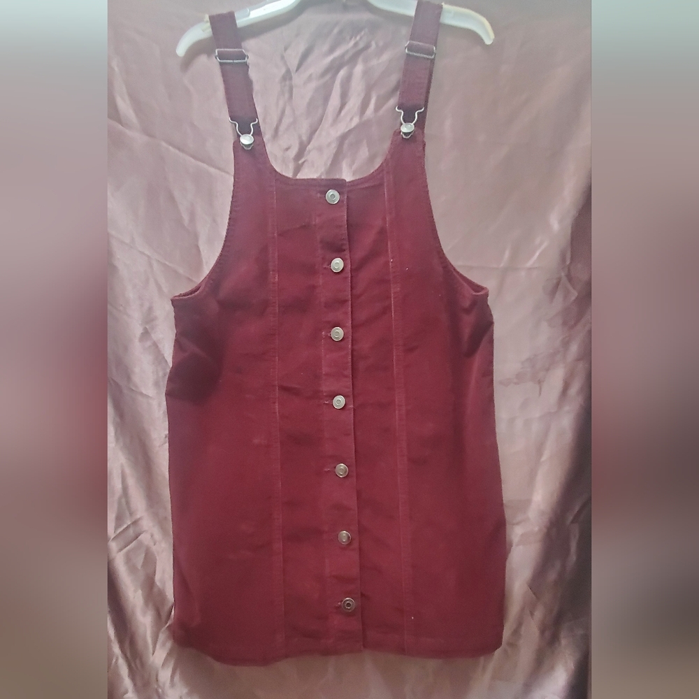 Celebrity Pink COLOR Burgundy Button-Front Mini Dress JUMPER DREES Size S - Picture 3 of 7